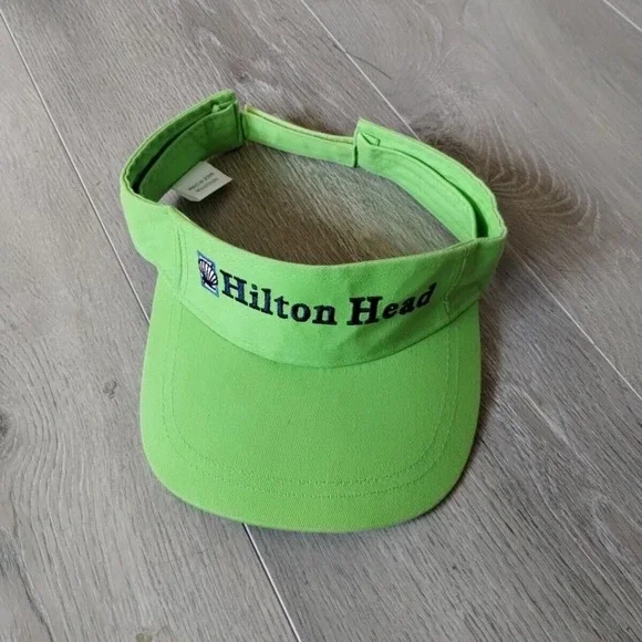 Hilton Head Visor Hat Cap Green Blue South Carolina Adjustable Strap OSFA Beach - Picture 2 of 9